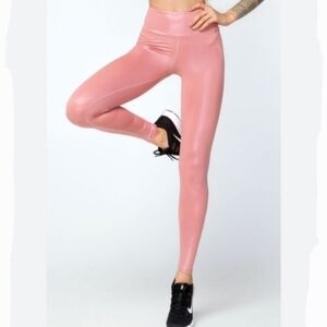 DF Original Rose Pink Luminas Metallic Shimmer Leggings Size Medium